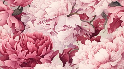 Obraz premium a close up of a bunch of pink and white flowers on a white background with pink and red flowers in the middle of the picture. generative ai