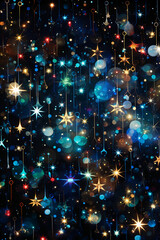 Obraz premium Design a pattern with colorful holiday lights. AI generative