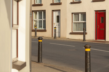 Unknown Ireland concept. View to town centre of Bruff, County Limerick, Ireland. Sunny weather. Postcard style. Outdoor shot