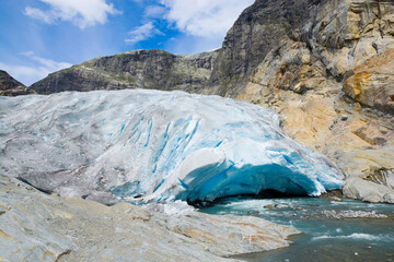 Glacial stream of Nigardsbreen glacier, Norway