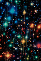 Fototapeta premium Design a pattern with colorful holiday lights. AI generative