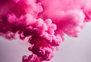 Obraz premium pink thick smoke on Blanck background in minimal style 