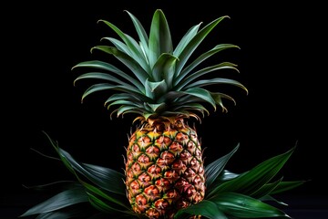 Fototapeta premium a pineapple on a black background