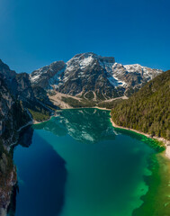 Fototapeta na wymiar Lake Braies in Dolomite Alps