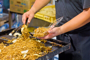 close up of a delicious food durino a matsuri in japan
