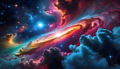 Obraz na płótnie Canvas Colorful space galaxy, cloudy nebula. Starry night space. universe, astronomy,
