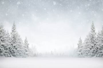 Obraz premium Contemporary minimalist Christmas backdrop. Serene winter landscape.