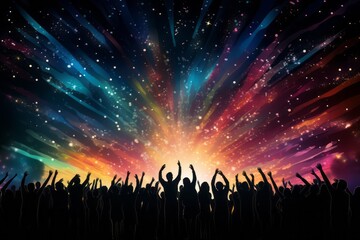 Obraz premium Concert people background. Concert poster. Crowd in a musical performance.
