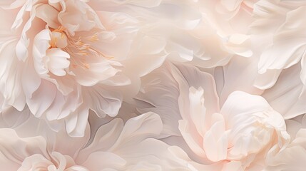  a close up of a bunch of flowers with white petals on a light pink background with a gold center in the center.  generative ai
