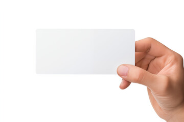 hand holding blank business card