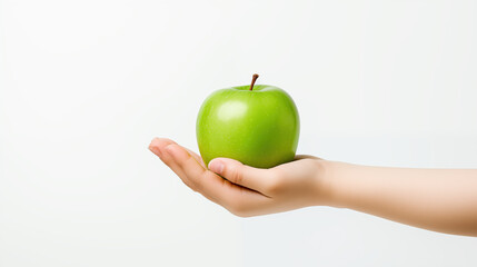 Green apple in hand