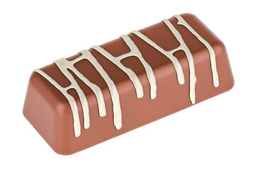 Milk Chocolate Candy, 3D rendering isolated on transparent background