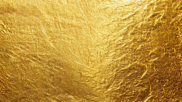 Shiny yello gold foil abstract background. Luxury theme. AI generated image