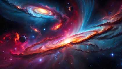 Obraz premium Colorful space galaxy, cloudy nebula. Starry night space. universe, astronomy,
