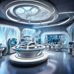 A futuristic laboratory where advanced experiments are conducted on cutting-edge technology and genetic engineering