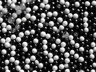 Little beads texture background. Black and white color.