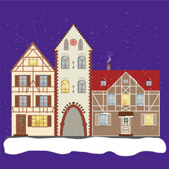 christmas house in the night