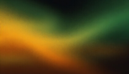 Grainy background dark abstract orange yellow green glowing blurred noise texture black backdrop...
