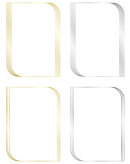 Set of golden and silver frames. Vector frame isolated on white. Frame for text, certificate, pictures, diploma, invitation