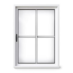3D image of casement window design with panels isolated on white background.