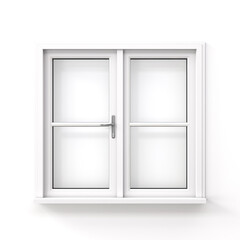 3D image of casement window design with panels isolated on white background.