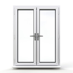 3D image of casement window design with panels isolated on white background.