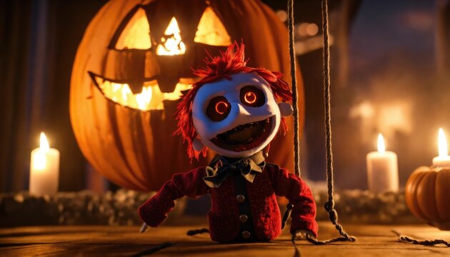 puppet, doll, ragdoll, scary, creepy, wool, horror, terror, halloween, decoration, holiday, night, dark, light, witch, voodoo, magic, fantasy, illustration, digital, render, cartoon, spooky
