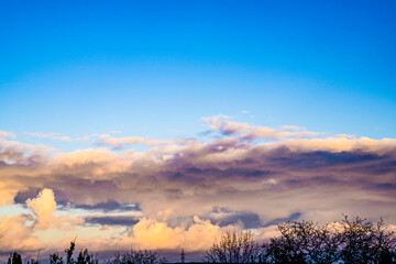 Beautiful blue sky with clouds.