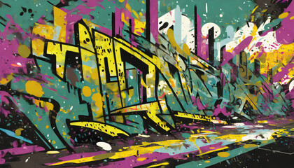 Abstract using elements of graffiti typography