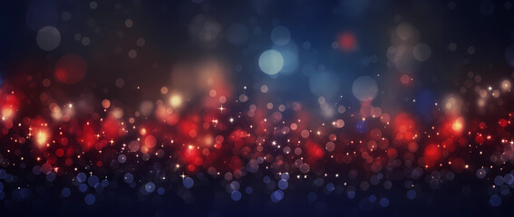 Fototapeta premium Twinkling Festive Elegance: Christmas Tree with Glistening Baubles and Soft Shiny Lights Background