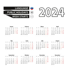 Calendar 2024 in Slovenian language, week starts on Monday.