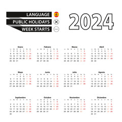 Calendar 2024 in Spanish language, week starts on Monday.