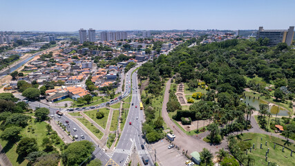 Botanic Garden of the city of Jundiai in Sao Paulo, Brazil. Aerial view
