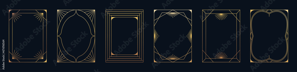Leinwandbilder Vector set of design elements and illustrations in simple linear style - boho arch logo design elements and frames for social media stories and posts