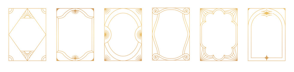 Vector set of design elements and illustrations in simple linear style - boho arch logo design elements and frames for social media stories and posts © venimo