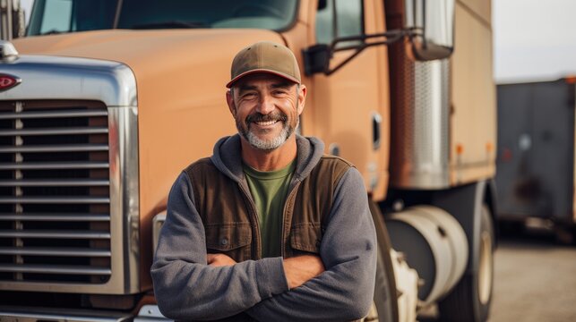 Portrait of a middle-aged truck driver