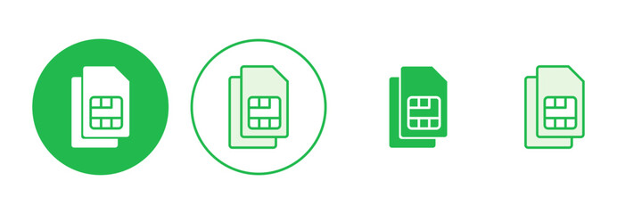Sim card icon set. dual sim card icon vector
