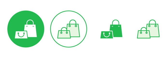 Shopping bag icon set. shopping icon vector