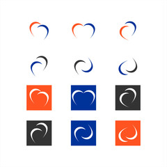 vector logo design with abstract love symbol, icon and abstract heart symbol