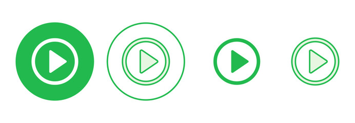 Fototapeta premium Play Icon set. Play button vector icon