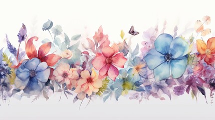 Watercolor abstract flower painting