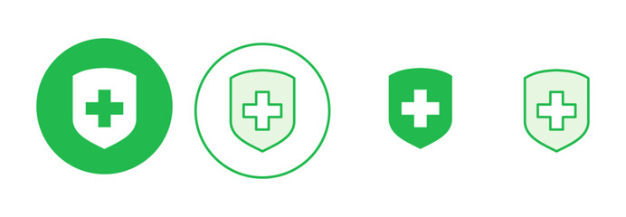 Health insurance icon set. Insurance health document icon
