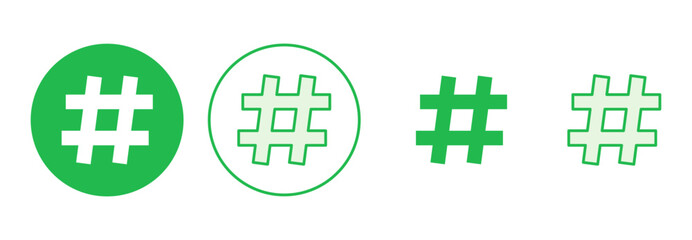 Hashtag icon set. hashtag symbol