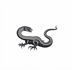 Fototapeta premium Black Dragon vintage illustration