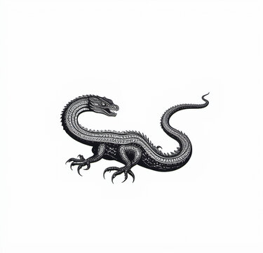 Black Dragon vintage illustration