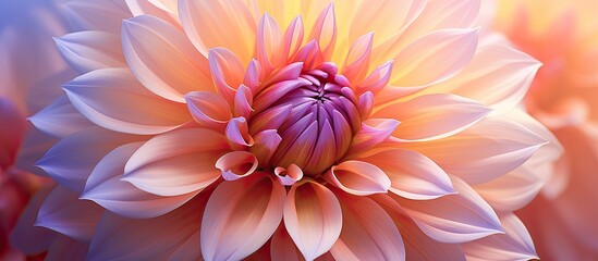 Obraz premium The abstract pattern of the flower s delicate petal with its intricate textures and vibrant colors adds a touch of beauty to the background of the sun kissed garden perfectly capturing the 