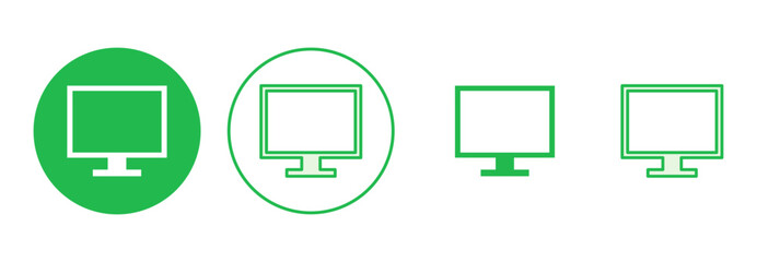 Computer icon set. computer monitor icon vector.