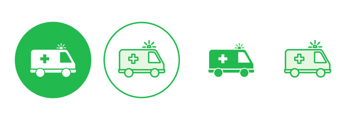 Ambulance icon set. ambulance truck icon vector. ambulance car