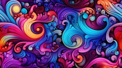 abstract seamless colorful background with swirls