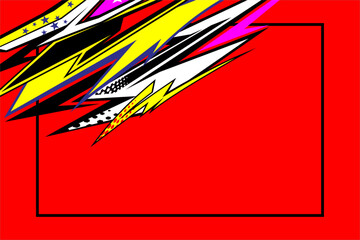 abstract racing background vector design with a unique striped pattern and a combination of bright colors, looks cool against the red background